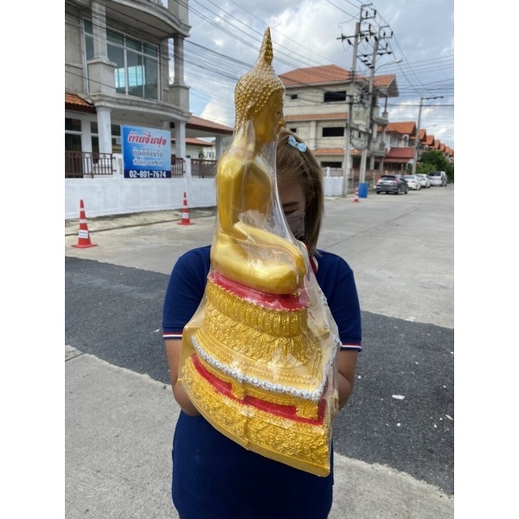 รูปสินค้า พระปางสะดุ้งมาร ขนาดใหญ่ หน้าตัก 9 นิ้ว ฐานกว้าง 13 นิ้ว สูง 18 นิ้ว