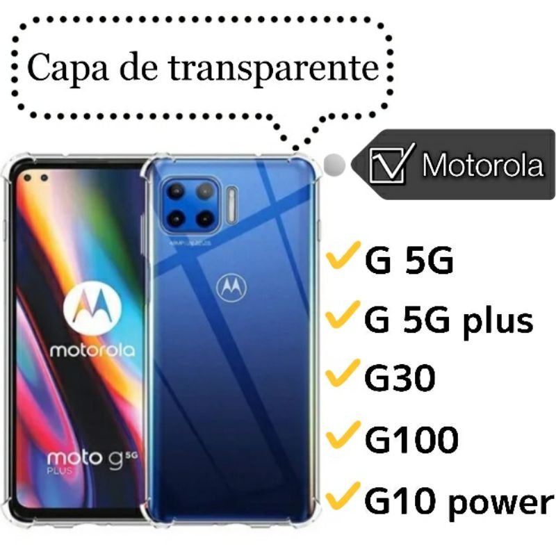 Case Capa Capinha Motorola Moto G10 G20 G30 G50 G60/ G60s G100 G200 G 5G Plus Tpu Transparente Anti Impacto