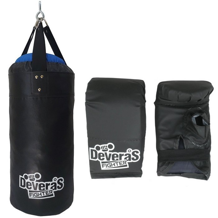 kit de boxe saco de pancada profissional cheio + par de luvas bate saco profissional - saco de boxe 60 cm