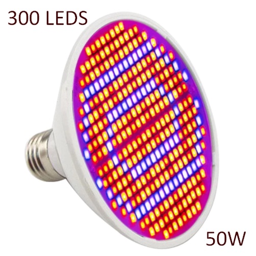 Lampada Led Grow 50w Cultivo Indoor Full Spectrum 300 Leds jardinagem