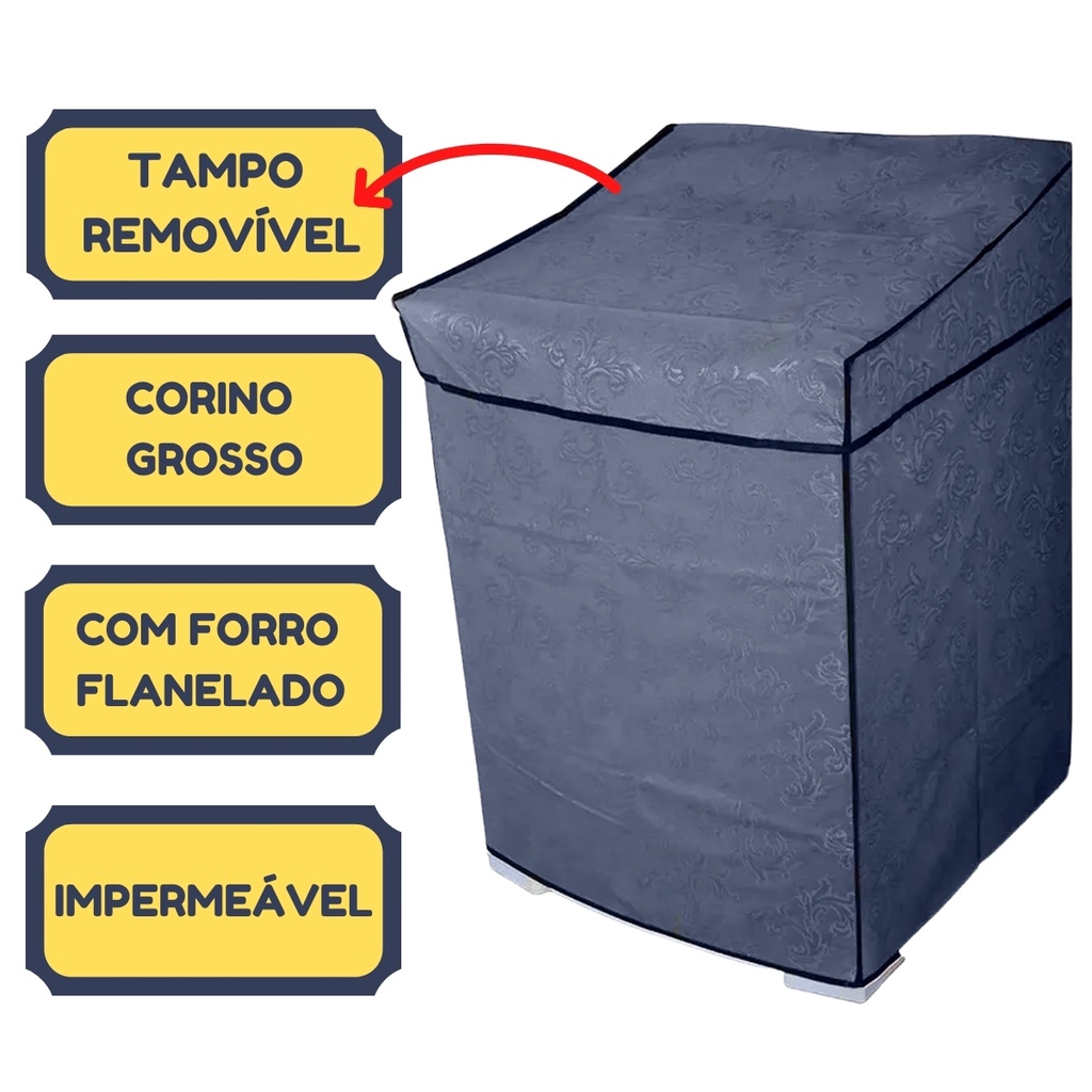 Capa Impermeável para Máquina de Lavar Roupas Tamanho G Medidas 86x70x70cm