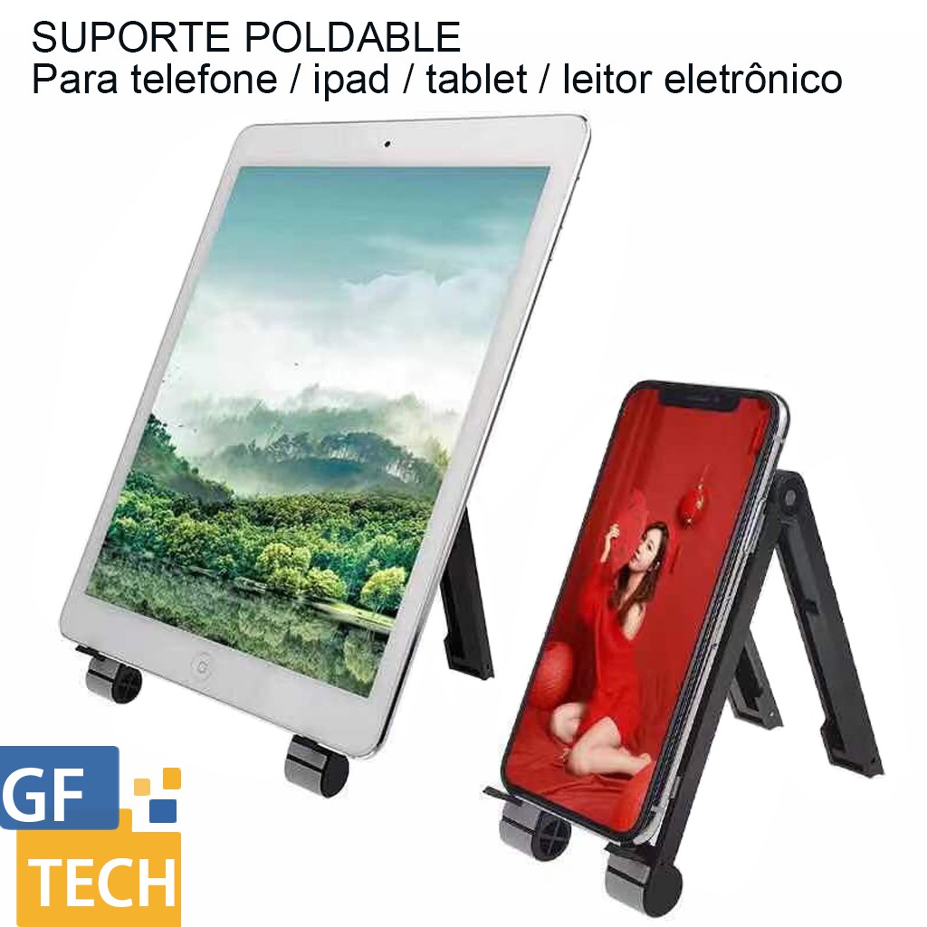 Suporte Para Celular E Tablet De Mesa Universal Portátil Dobravel Ergonômico Base Ajustável CT01