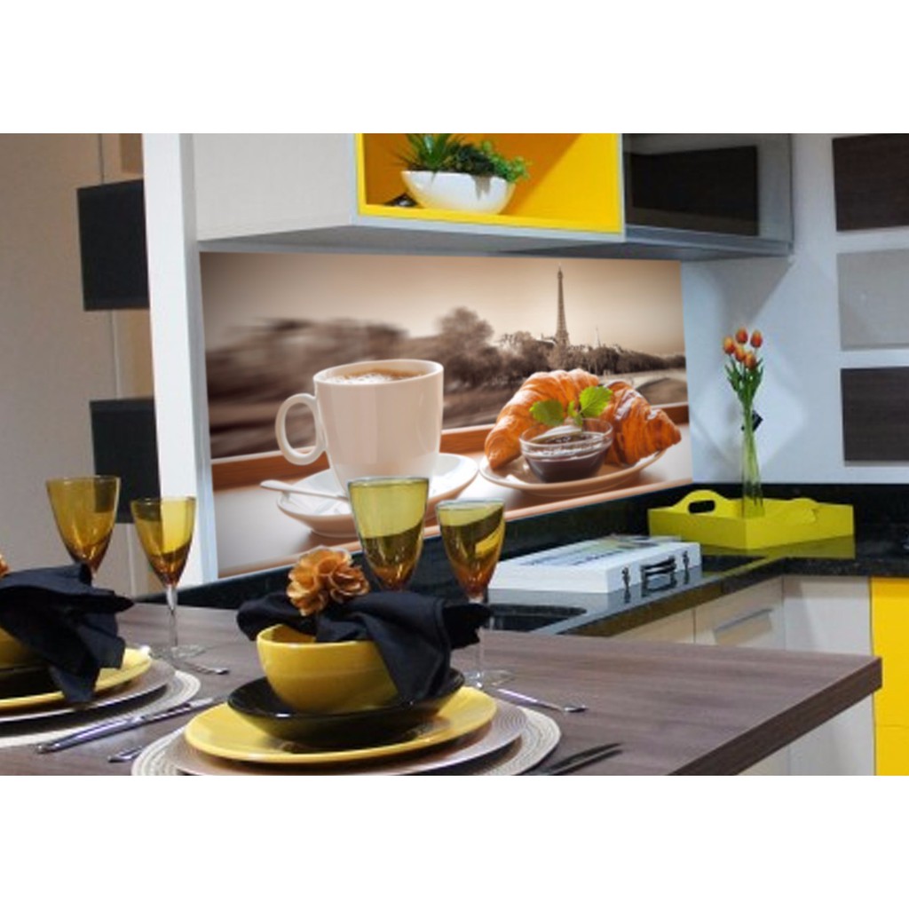 Adesivo Parede Painel Bar Café França Croissant Lanche Novo!