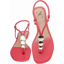 Rasteira Rasteirinha Feminino Tiras Bolas Ouro Preta Casual Macia Leve Confortável Ajustável