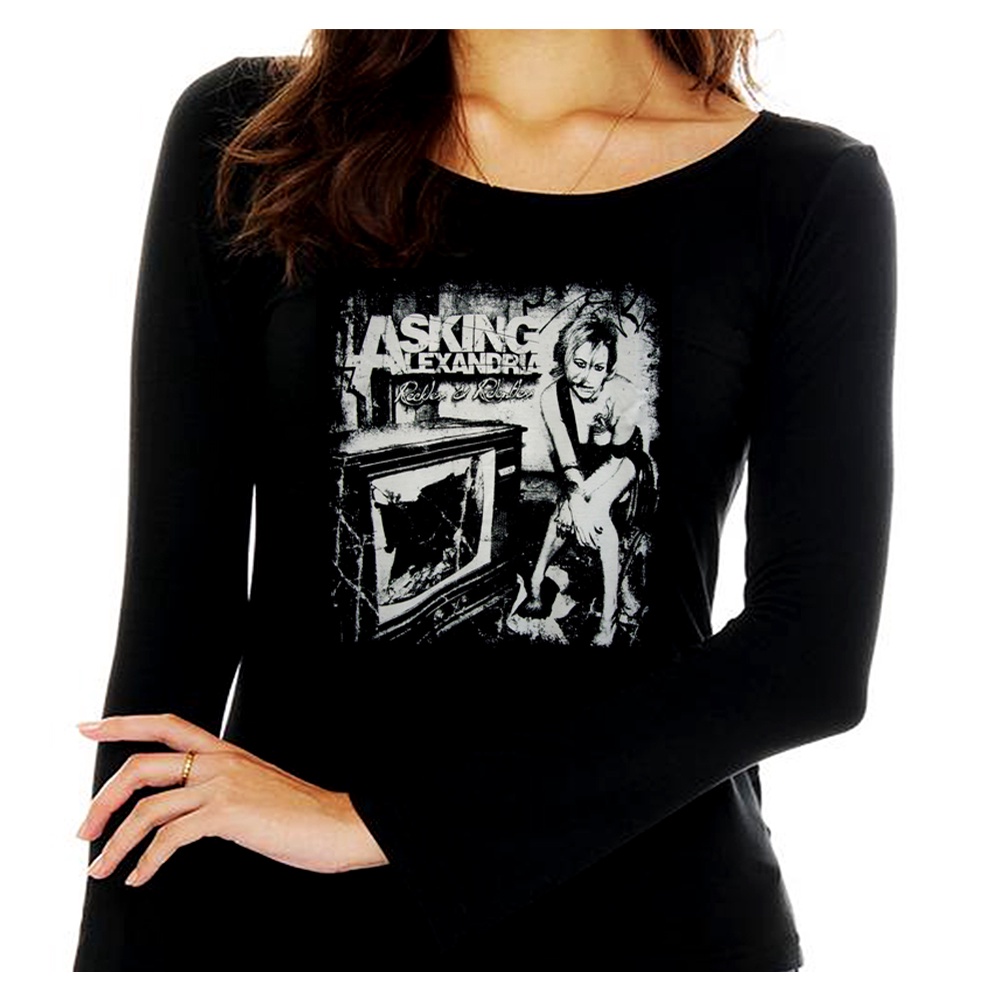 Baby look Manga Longa  Asking Alexandria Ref=292