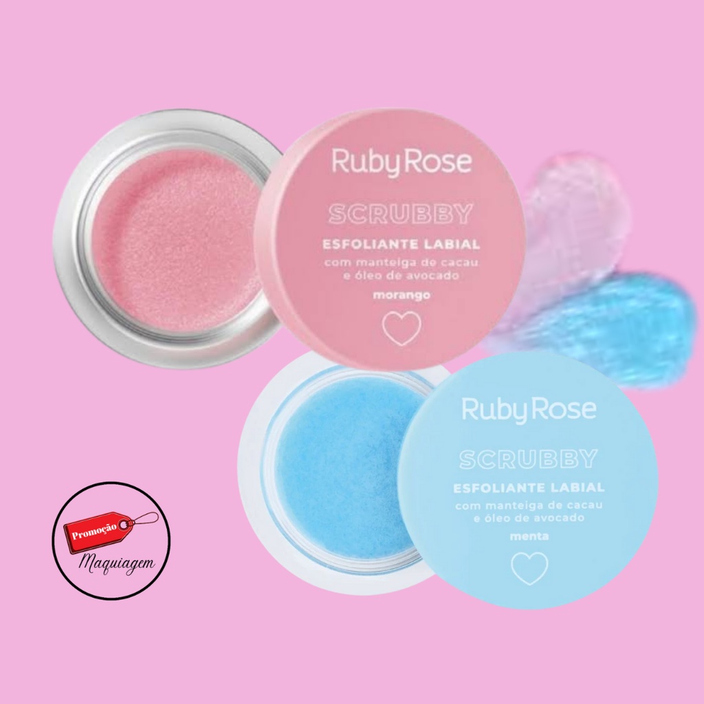 Esfoliante Labial Scrubby Ruby Rose Morango ou Menta | Shopee Brasil