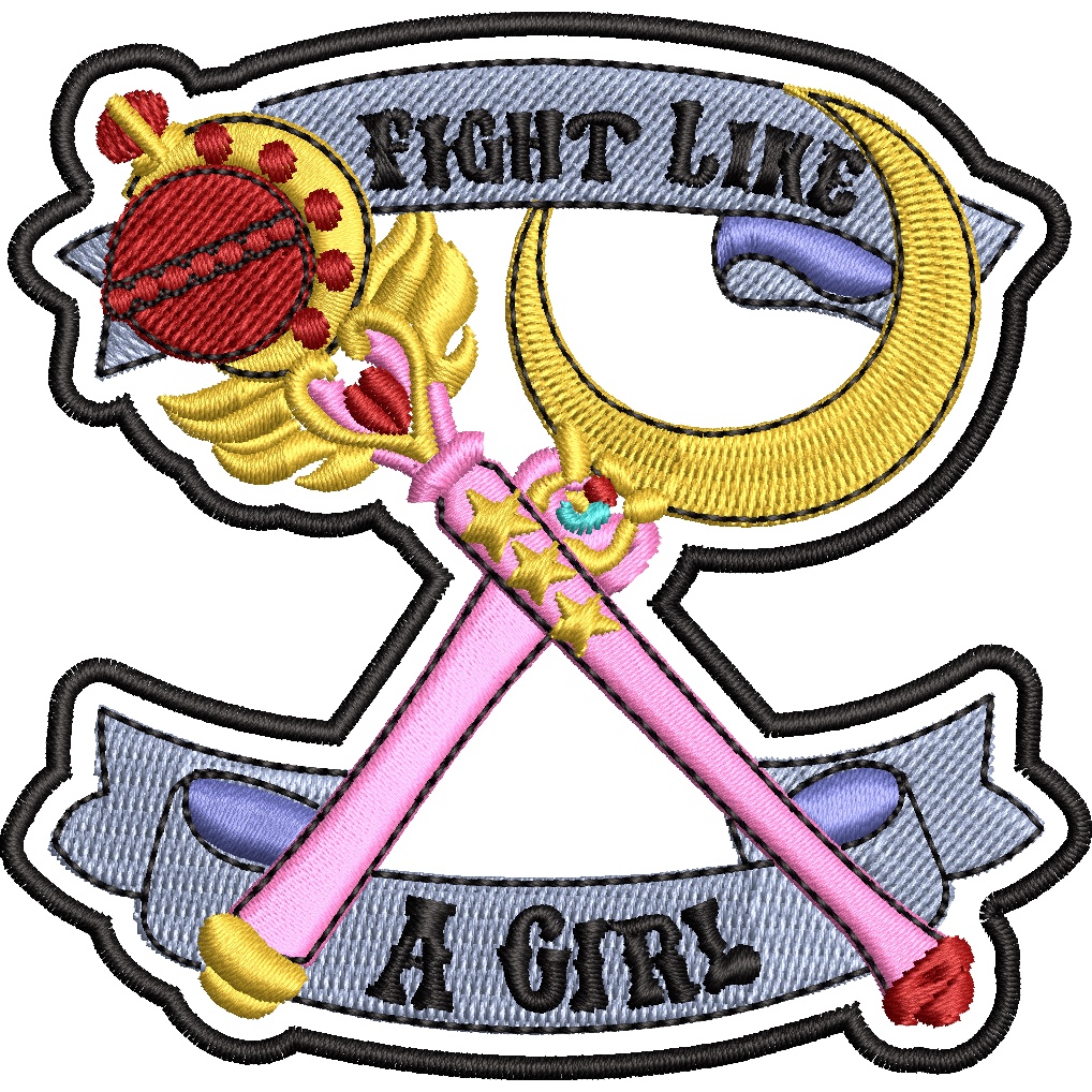 Patch Fight Like a Girl anime sailor moon sakura card captor termocolante