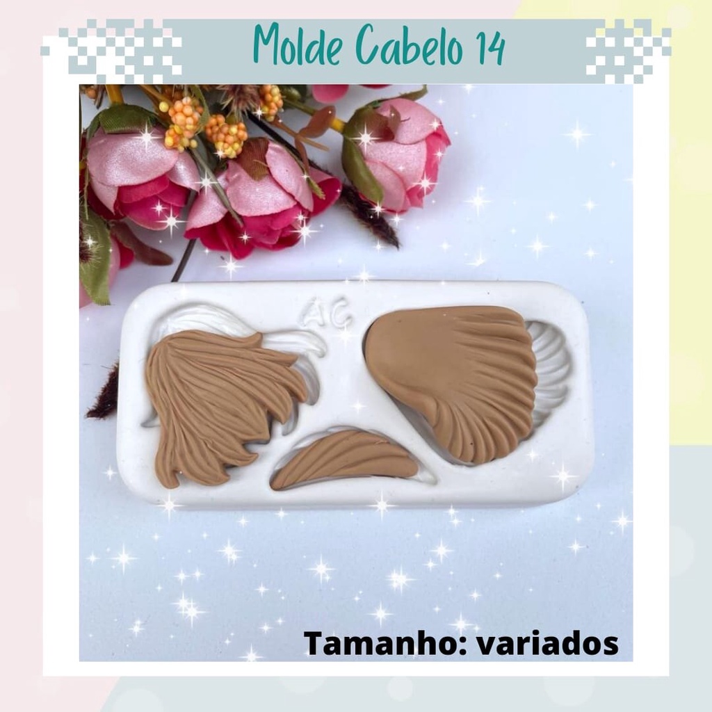 Molde De Silicone Para Biscuit Cabelo 14 - Artes Da Cris