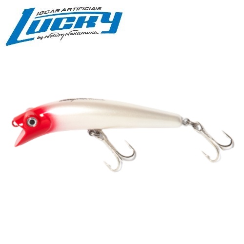 Isca Artificial Lucky by Nelson Nakamura Happy Popper - 103 Opaca Cabeça Vermelha