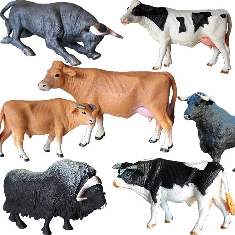 Imitação De Gado Vaca Búfalo Touro farm cow Crianças Brinquedos Educativos Modelo animal Ornamento