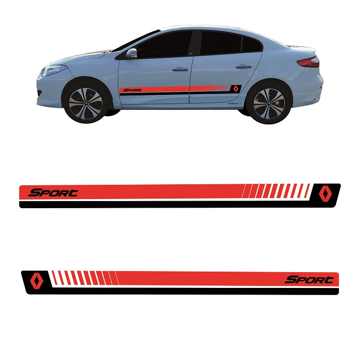 Kit Adesivo Faixa Lateral Tuning Renault Fluence Exclusivo