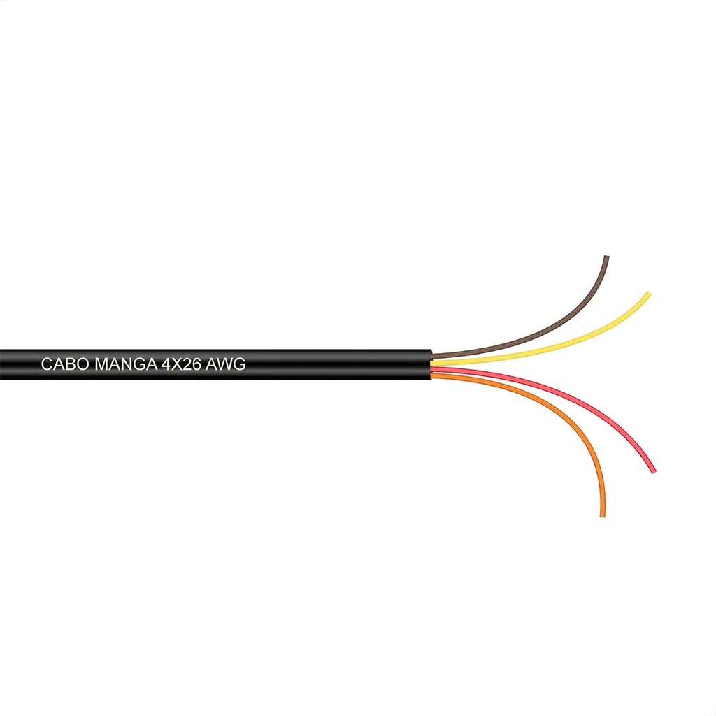 Cabo Manga 4x26 Awg - Sem Blindagem Preto - 40 Metros