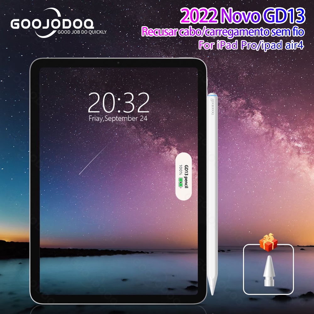 GOOJODOQ 13ª geração 2022 Nova Stylus De Carregamento Sem Fio Pen Touch Screen Para Ipad Air 4 5 Ar Pro 11 12.9 2020 2018 2019