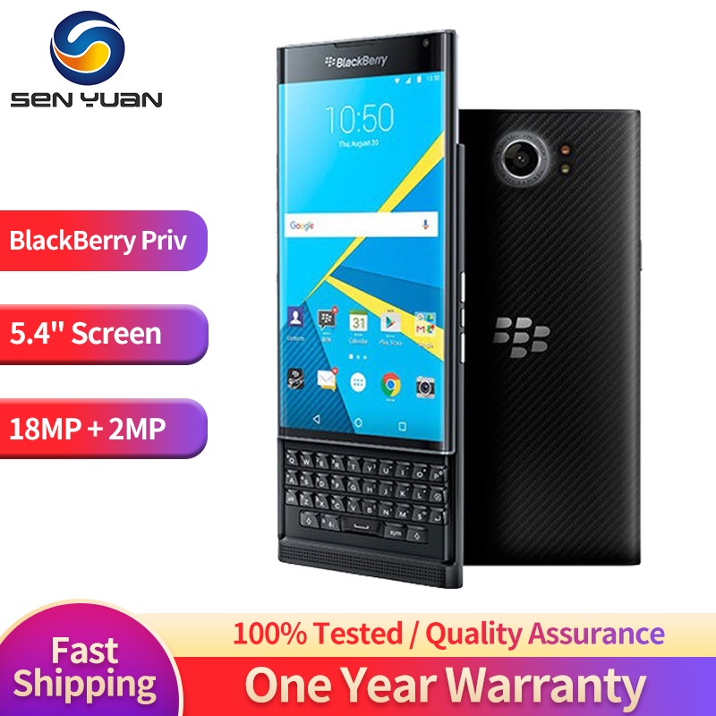 Telefone Celular Original Blackberry Priv 4G LTE 5.4'18mp + 2MP 3GB RAM + 32GB ROM Hexa-core QWERTY Teclado Android Slider Ce
