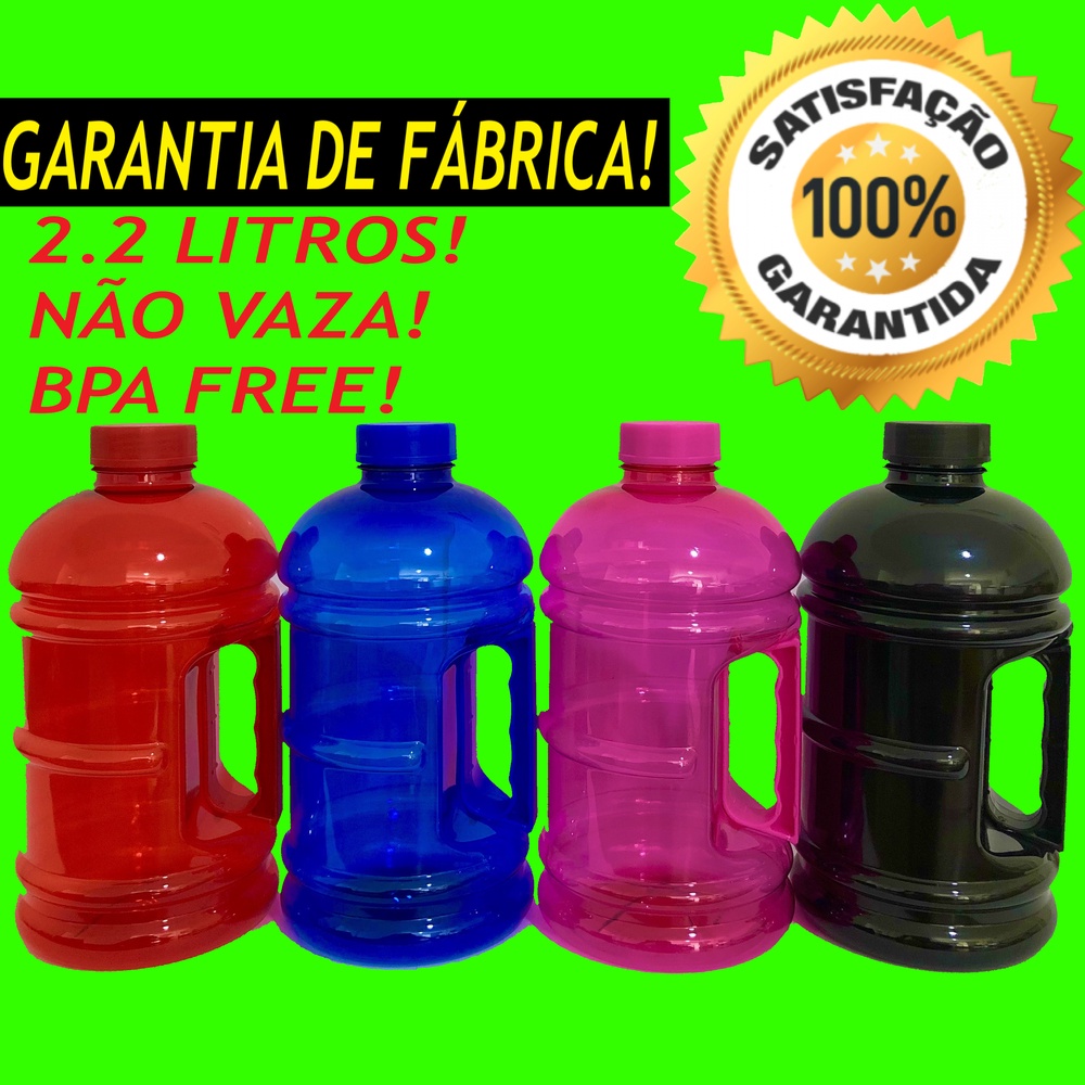 Galão de Água Garrafa 2,2Litros Squeeze Academia Fitness Garrafinha com ...