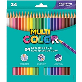Lápis Ecolápis de Cor Multicolor Original 24 Cores Material Escolar Pintura Volta às Aula…