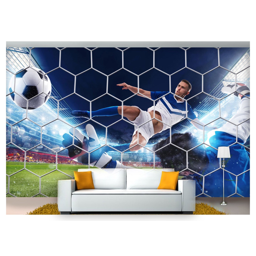 papel de parede Esportes Futebol Bola Campo 3D m² SPT06