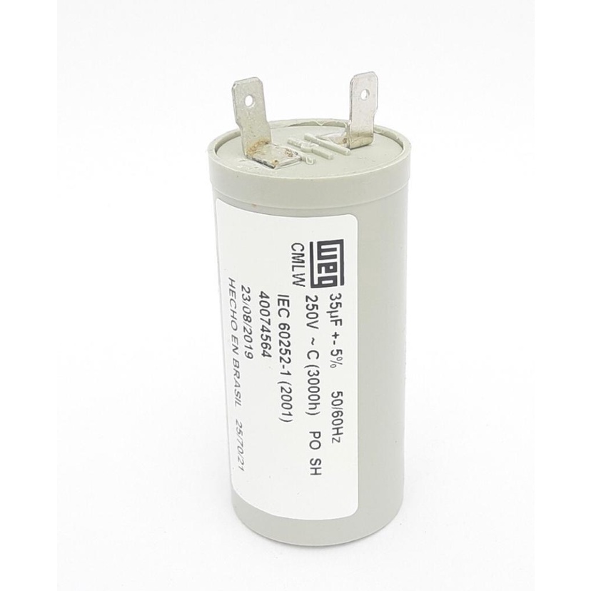 Capacitor 35UF Tanquinho Arno /colormaq 6 /7 /8 /10 / 13 Kg., Novo