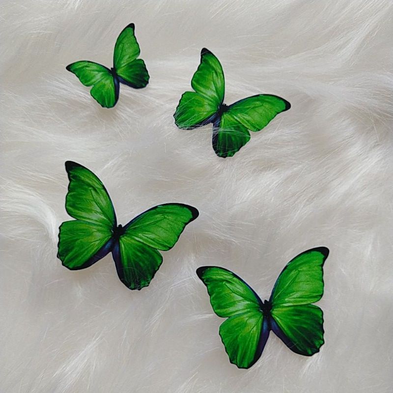 20 40 60 ou 80 Borboletas verdes topo de bolo 7 cm, 6 cm, 5 cm e 4 cm. em Oferta na Shopee