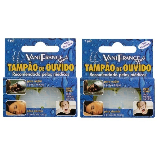 Tampão de Ouvido 100% Silicone 2 Pares