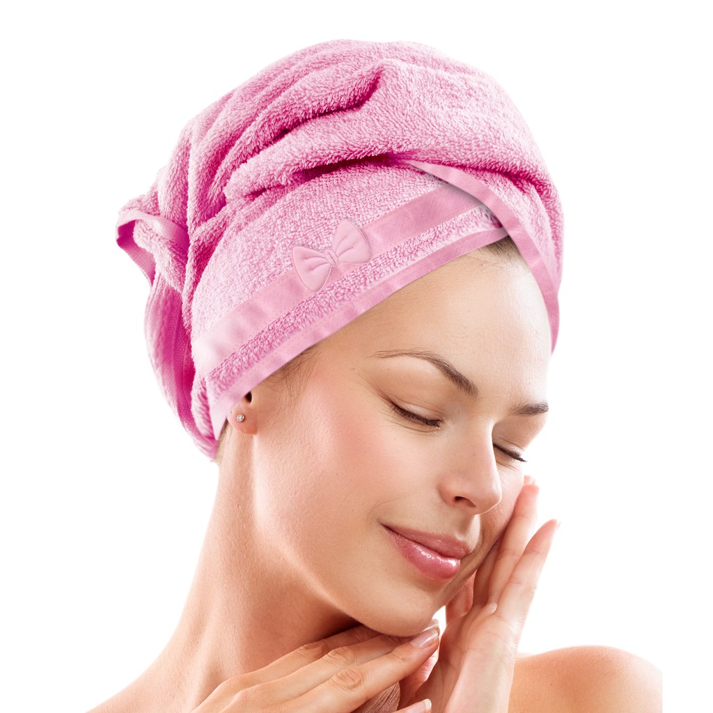 Toalha Grossa Mágica para Cabelo Secar Rápido Touca Atoalhada Microfibra Pós Banho Toalha Turbante com Botão