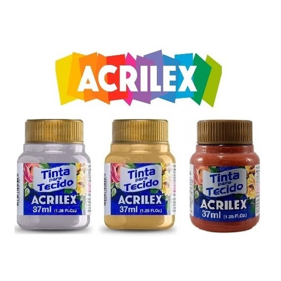 Kit Com 12 Tintas De Tecido Acrilex 37ml - Escolha As Cores