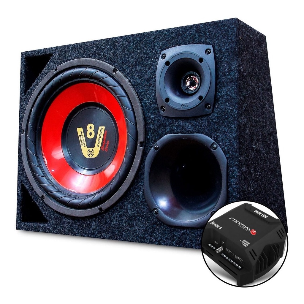 Som Caixa Trio Alto Falante Sub Modulo Amplificador Stetsom