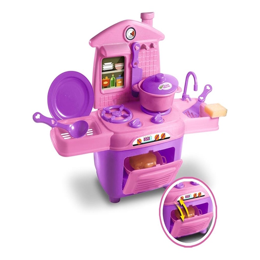 Mini Cozinha Completa Panelinhas Comidinha - Zuca Toys