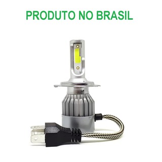 Par Lâmpadas H4 Super Led Full Branca 6000k 7200 Lumens C6 H1 H16 HB4