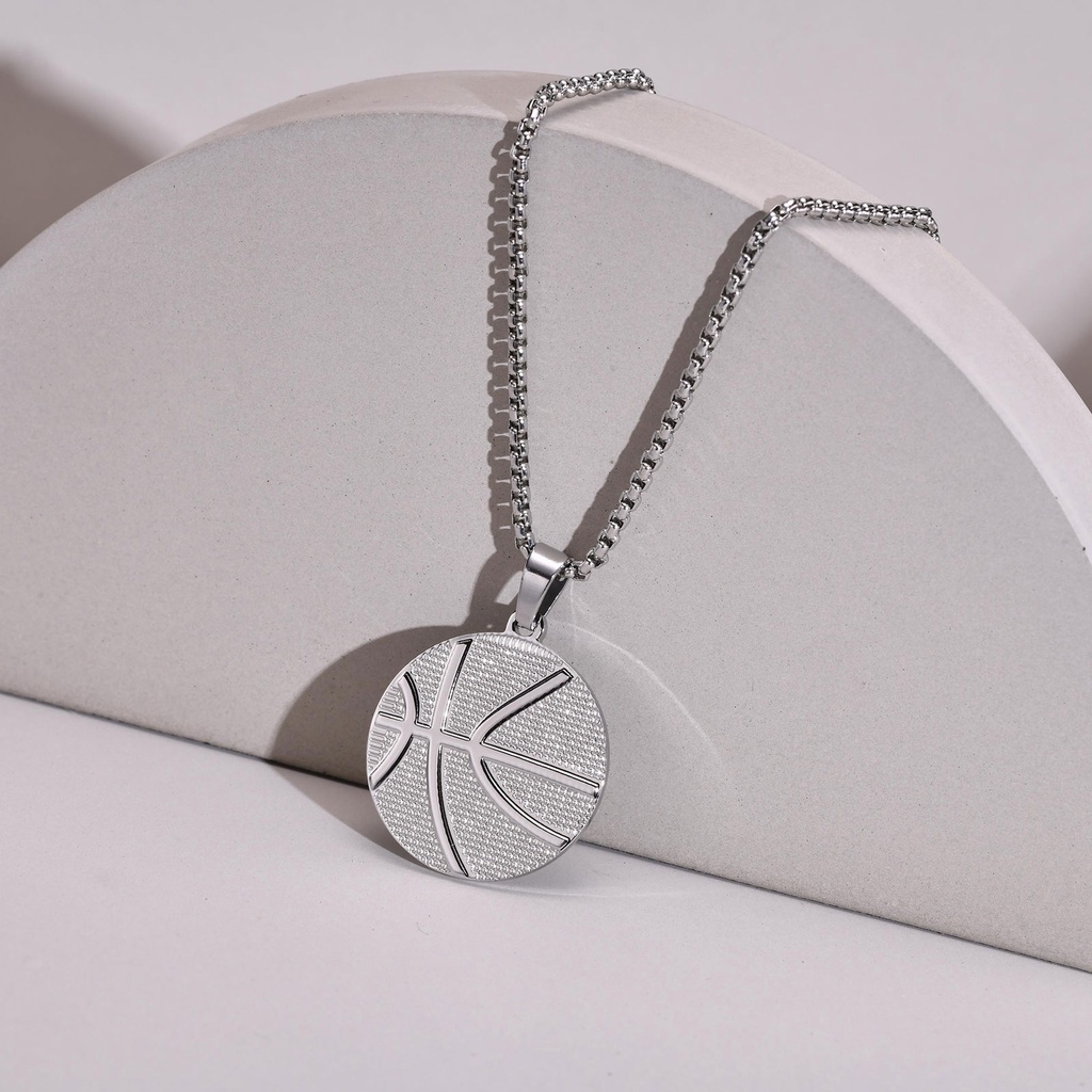 VNOX Marca De Moda De Aço Inoxidável-Pingente De Basquete Preto Colar De Prata Personalidade Dos Homens Casuais Ouro Jóias em Oferta na Shopee