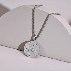 VNOX Marca De Moda De Aço Inoxidável-Pingente De Basquete Preto Colar De Prata Personalidade Dos Homens Casuais Ouro Jóias