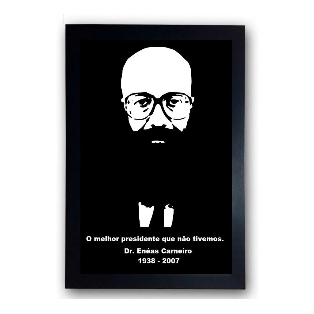 Quadro Decoratino Dr. Enéas Carneiro Moldurado Cod.6 A4 21x30 cm