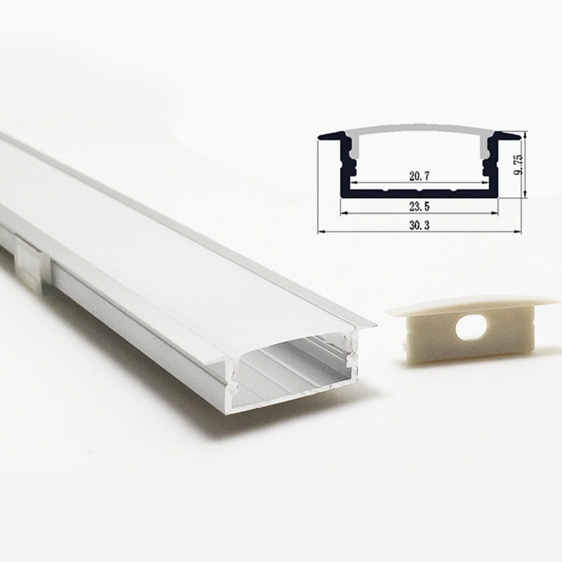 Kit Perfil Sobrepor Slim 30x20 mm Alumínio Para Fita De Led 1 metro Escorrega o Preço