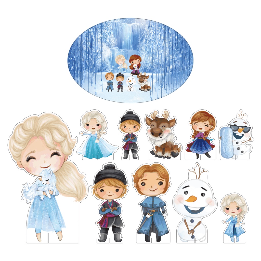 Kit Display + Elipse 62x42cm Festa Frozen Cute