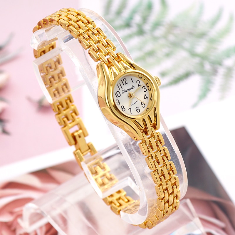 Relógio Feminino Com Mostrador Dourado/Quartzo/Relógios Elegantes em Oferta na Shopee