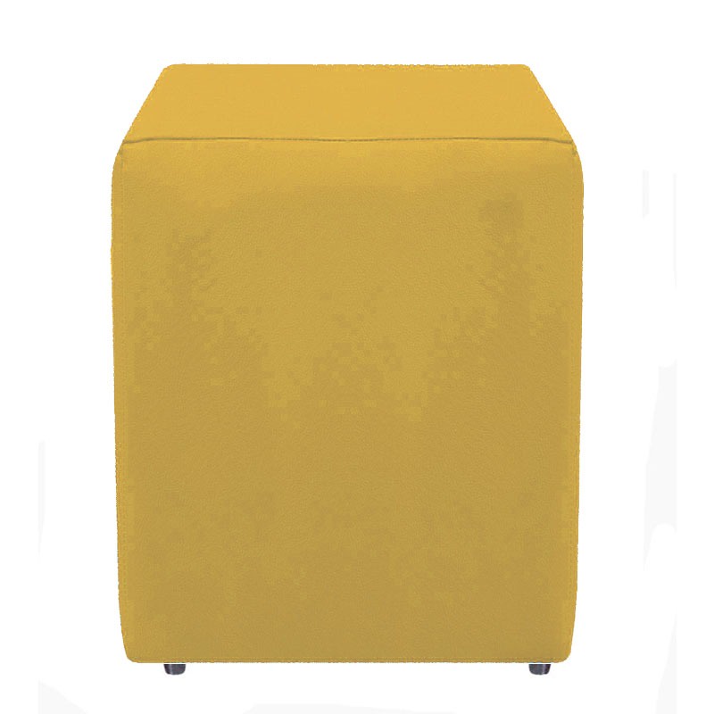 Puf Pufe Quadrado Suede Amarelo Para Decoração De Quarto /sala E Recepção