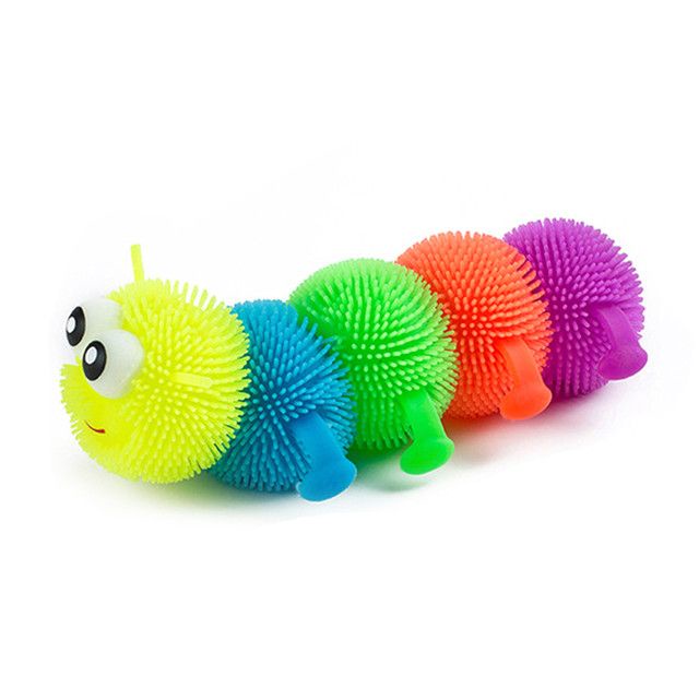 Brinquedo Lagarta de Aperta Maluca Infantil Com Led 5 Core
