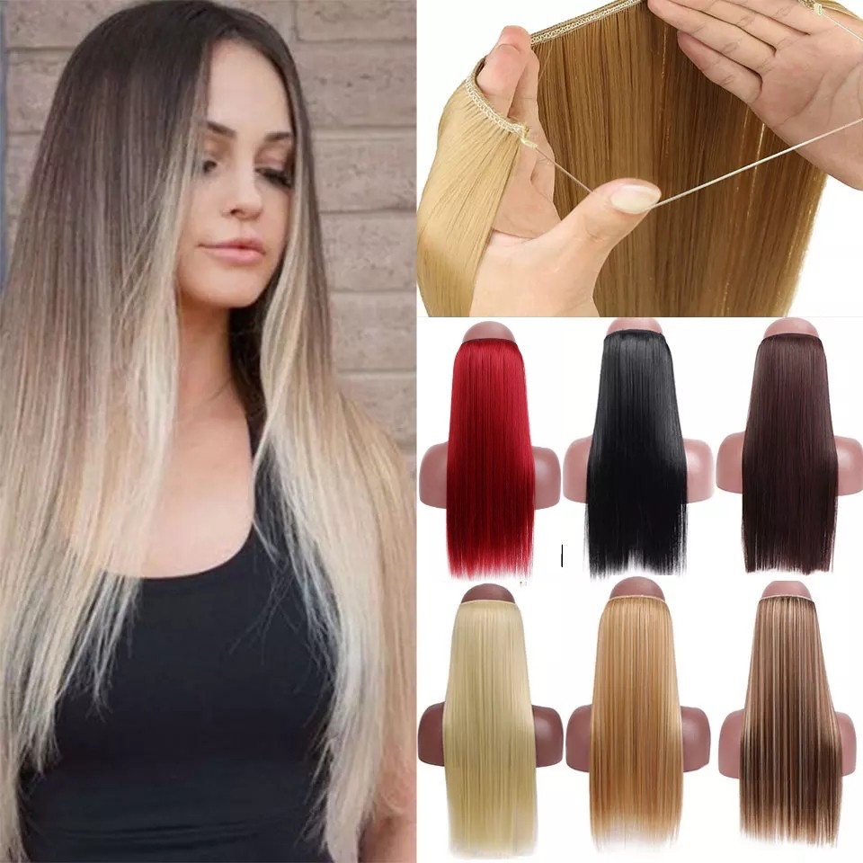 Aplique de Cabelo Organico Fio Invisível 60cm 150gramas Flip Hair diversas cores