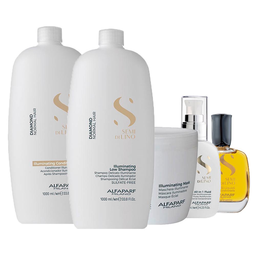 Kit Alfaparf Semi Di Lino Diamond Profissional - 5 Produtos