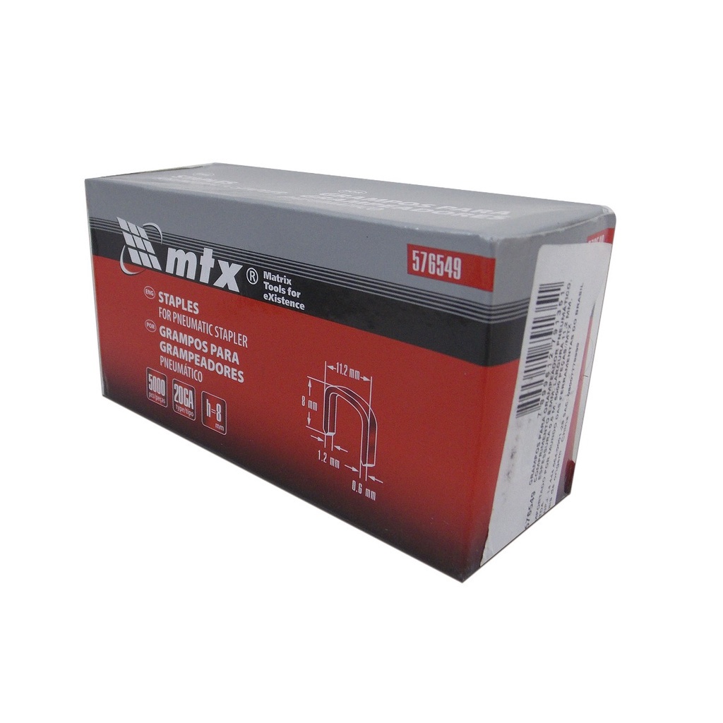 Grampos Grampeador Pneumático 5000 Peças 576549 Mtx 8mm em Oferta na Shopee