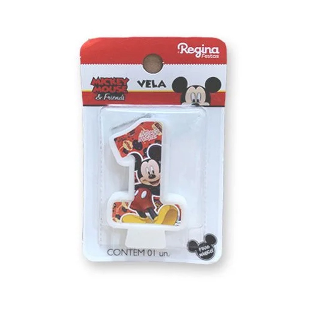 Vela Festa Mickey Número 1 - 01 unidade - Regina - Rizzo Festas em Oferta na Shopee