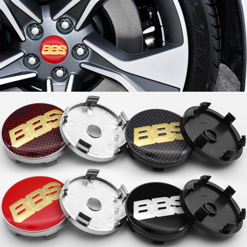 BBS 4 Pcs 60mm Centro De Roda Tampa Do Pneu De Carro 3D Logotipo Decalque Decorativos Para Modificado Acessórios
