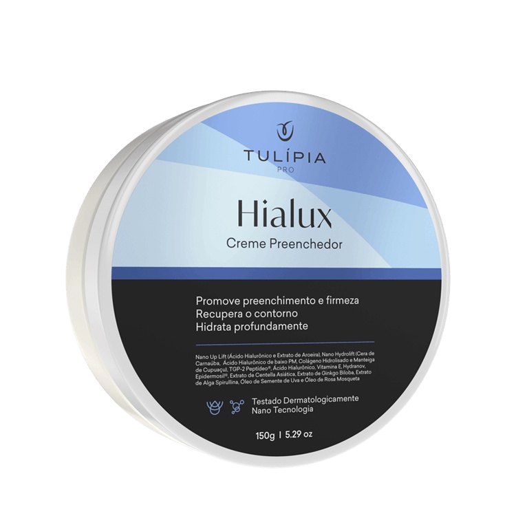 Creme Preenchedor Reduz e Previne Stress da Pele Hidratação Imediata e Prolongada Hialux Tulipia