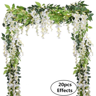 180cm/Piece Flores Artificiais Wisteria Garland-Vine Rattan Para Jardim Doméstico Cerimônia De Casamento Ao Ar Livre Arco Decoração Floral em Oferta na Shopee