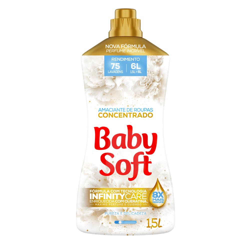 Amaciante Concentrado Baby Soft Pureza e Delicadeza 1,5L - Rende 75 lavagens - Home & Living