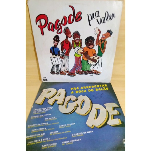 Vinil LPs PAGODE  pra arrebentar a boca do balão - PAGODE pra valer - Exporta Samba - Maurinho da Mazzei - Almir Guineto - Grupo Varanda - Grupo Mé Maior e outros