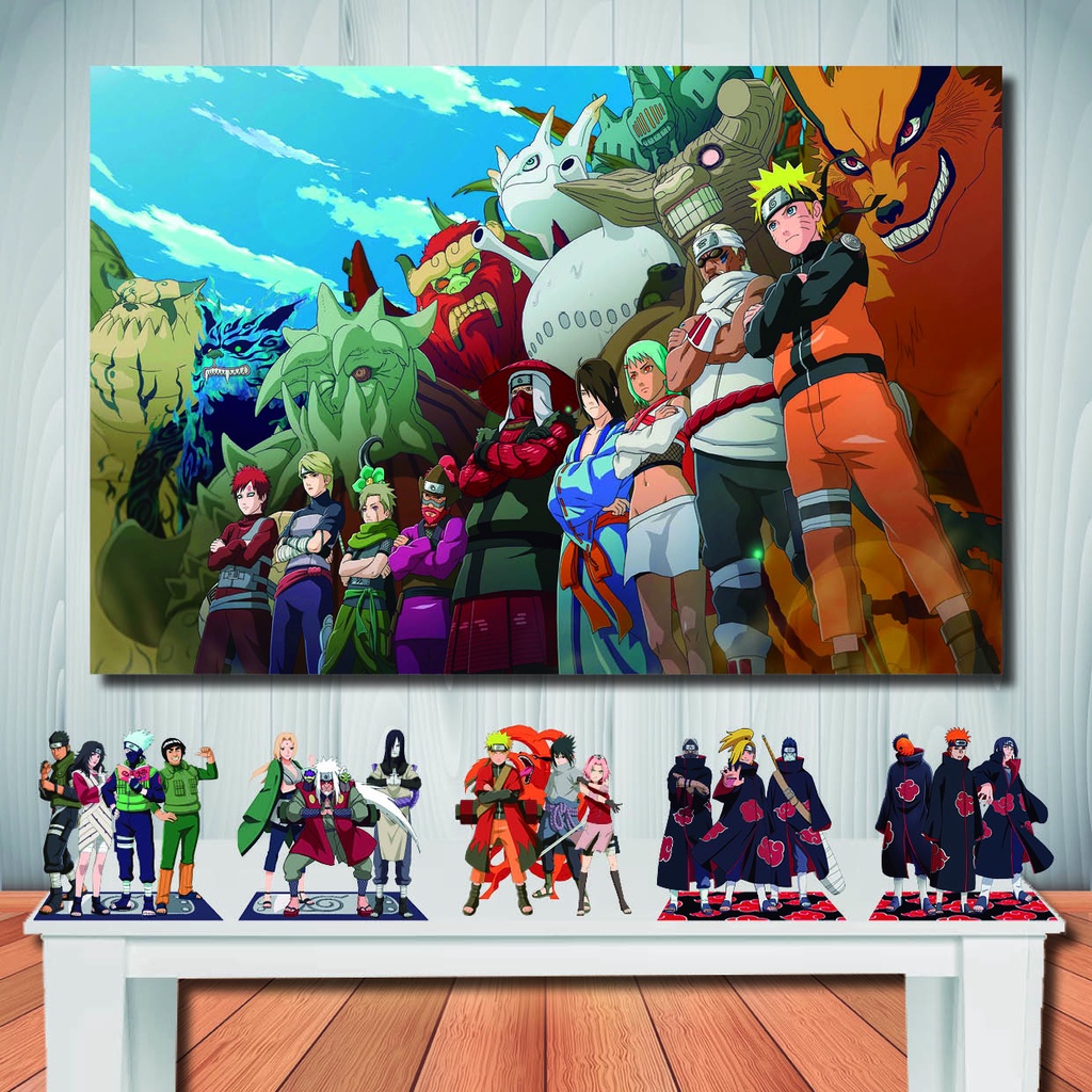 Kit Naruto Shippuden Painel Cenário de Aniversário e Display