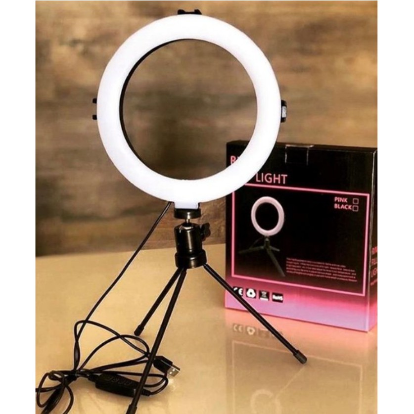 Ring Light Led Mesa Iluminador Led 16cm 6 polegadas Com Tripé