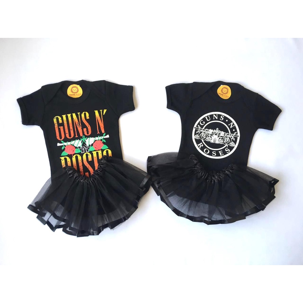 Body Rock Saia Tutu Guns N Roses Bebe Menina Shopee Brasil