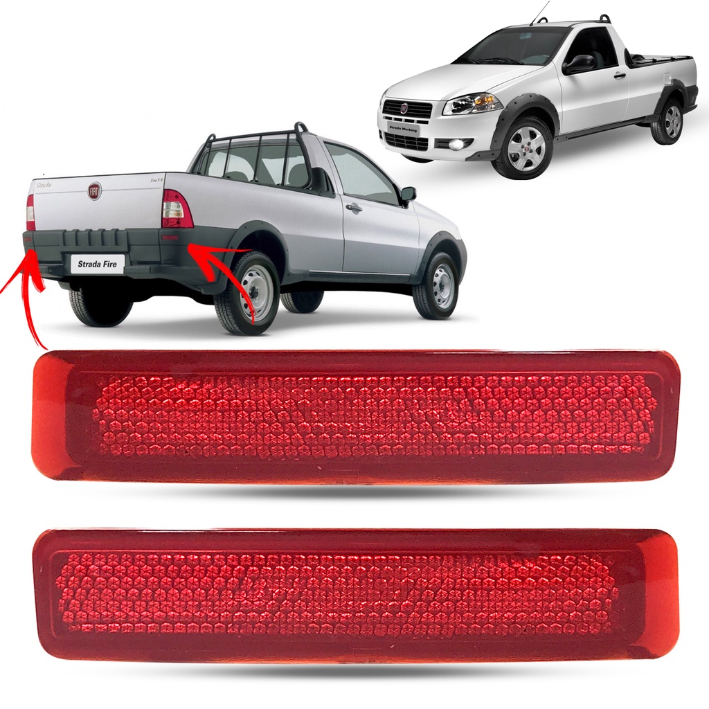 Par Lanterna Refletor Parachoque Traseiro Strada 2004 À 2013 em Oferta na Shopee
